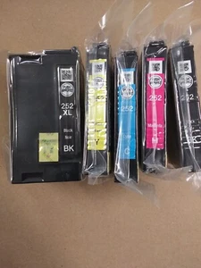 5 Nuevos Genuinos Epson 252xl 252 Dura Brite Negro Cian Magenta Amarillo - Imagen 1 de 2