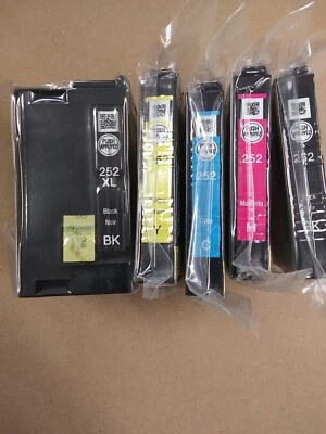 5 Nuevos Genuinos Epson 252xl 252 Dura Brite Negro Cian Magenta Amarillo Foto 1 de 2