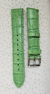 New Green Genuine Alligator Croco Grain Leather interchangeable Watch Band Strap - Picture 1 of 5