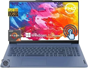 Lenovo IdeaPad Slim 3 15.6"FHD Touch Laptop AMD Ryzen 5 7530U 8GB RAM 512GB SSD - Picture 1 of 7