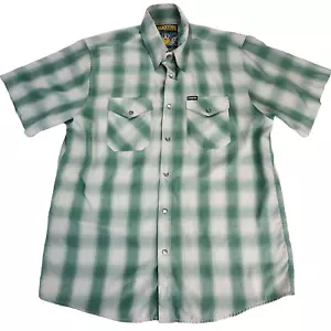 Dixxon Flannel Claddagh Shirt Mens L White Plaid Pearl Snaps Bamboo Blend Tan - Picture 1 of 10