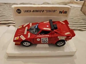 Vintage Burago Lancia Stratos Stratur Red Model Toy Car Italy 1/24 W Orig Box - Picture 1 of 6