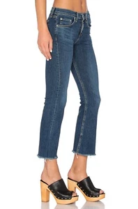 $195 NWT RAG & BONE Sz26 MID-RISE CROPPED FLARE RAW HEM STRETCH JEANS PAZ - Picture 1 of 6