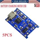 5PCS 5V Micro USB TP4056 Lithium Battery Charging Board Charger Module USA