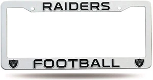 Las Vegas Raiders White Plastic License Plate Frame NEW 6x12 Inches Free Ship - Picture 1 of 2