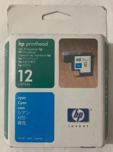 HP 12 Cyan Ink Cartridge C5024A Genuine New Sealed Retail Package Free Shipping - Picture 1 of 7