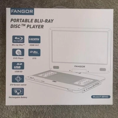 Reproductor de DVD Blu-ray portátil FANGOR F-BR143 HDMI blanco usado de Japón Foto 1 de 4