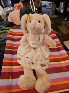 Oits Cute Plush Bunny Rabbit Stuffed Animal Pink Rare NWT Lovey 15” Soft HTF - Picture 1 of 5