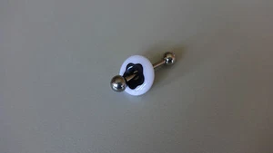 1 X Tongue Piercing Acrylic Disc Flower Donut NEON Various Colors TOP - Picture 1 of 9