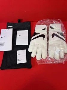 NWT Nike GK Match Gloves Adult Size 6 Black On White Soccer Goalie Gloves Unisex - Picture 1 of 5