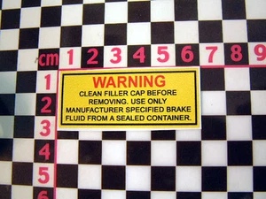 Period Brake Fluid Warning Sticker - Classic Car Detail Underbonnet Engine Label - Picture 1 of 1