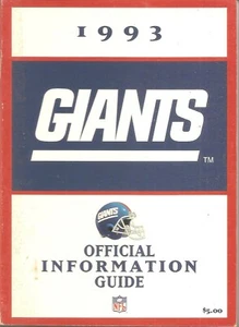 NEW YORK GIANTS 1993 FOOTBALL MEDIA GUIDE / KOMPLETT OHNE MARKIERUNGEN - Bild 1 von 1