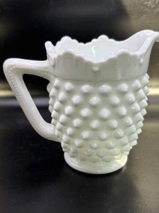 Vintage Fenton White Hobnail Milk Glass Creamer 4” Tall - Picture 1 of 4