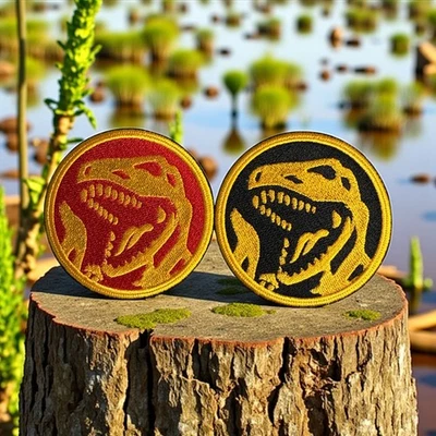 Power Ranger Red Ranger Coin Logo Embroidery Patch Multi Colors and Sizes 3-5" - Image 1 of 4