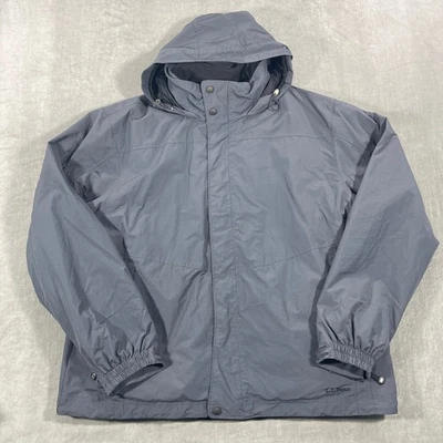 LL Bean Men's XXL Gray 3-in-1 Waterproof Shell Fleece Liner Hooded Jacket - Image 1 of 4