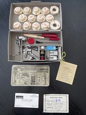 Vintage Montgomery Wards Signature ZIG-ZAG Sewing Machine Attachments Cams 100%+ - Image 1 of 4