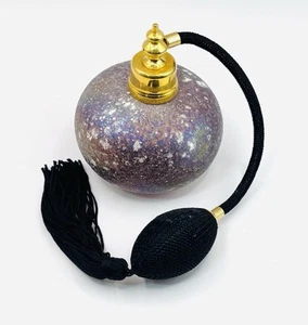 4 Inch Irredescent Glass Perfume Bottle With Working Atomizer - Picture 1 of 8