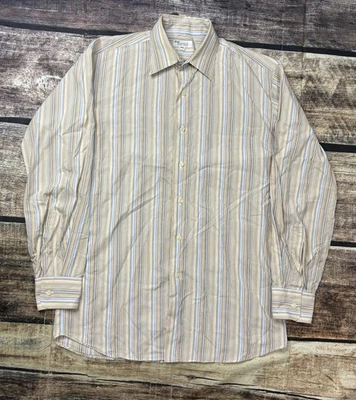 Barneys New York Shirt Mens 15.5 Medium Long Sleeve Stripes Button Down Cotton - Image 1 of 4