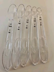 Pampered Chef Set of 5 Nesting Measuring Spoons Acrylic - Picture 1 of 6