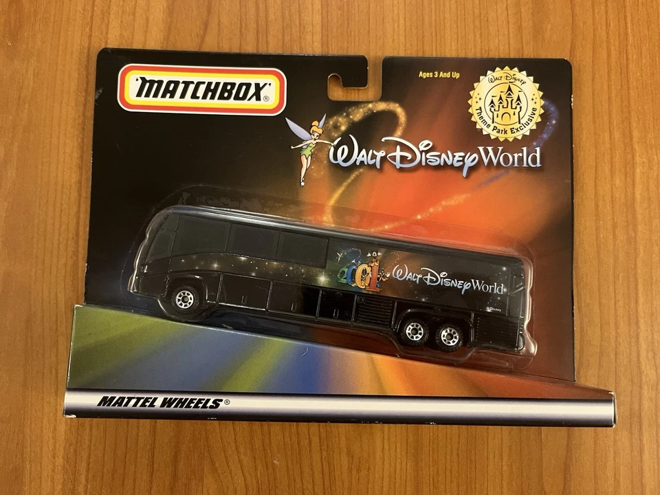 🏁 Matchbox Vintage 2001 WALT DISNEY WORLD Black TOUR BUS Theme Park Edition 🏁 - Image 1 of 2