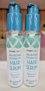 Trader Joe's Shea Butter & Coconut Oil Hair Serum 2.75fl oz 81ml (2 Bottles) - Picture 1 of 2