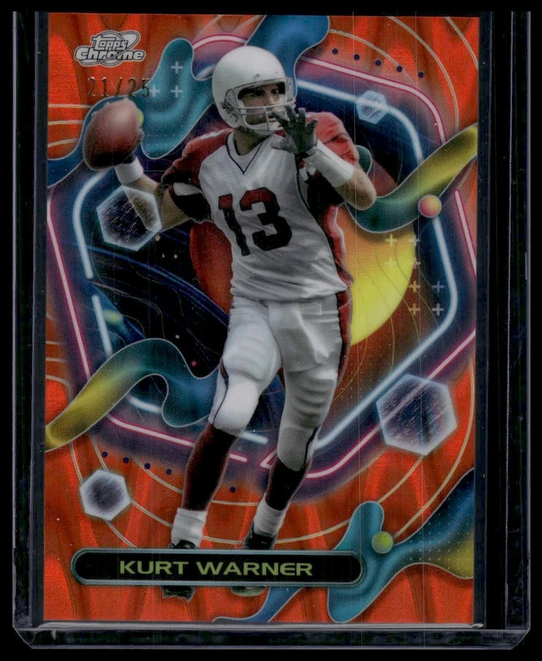 2023 Topps Composite Kurt Warner #256 Cosmic Chrome Orange Galactic 21/25 - Image 1 of 2