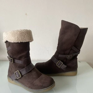 brown wedge boots size 6 - Picture 1 of 6