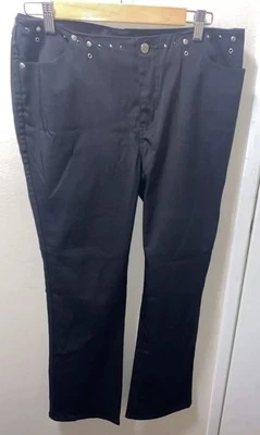 Pantalones para mujer Harley-Davidson 8 largos negros bootcut poliéster tachonado Foto 1 de 4