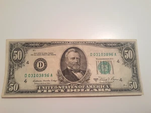 $50 1981A Good Condition - Over Ink (D3103896A) Old Style Small Head Currency - Picture 1 of 2