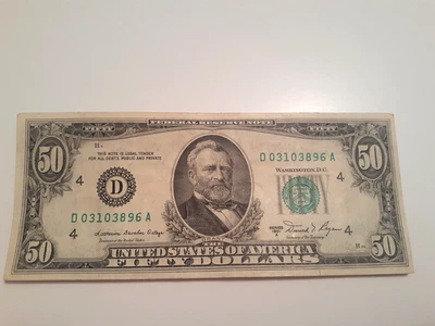 $50 1981A Good Condition - Over Ink (D3103896A) Old Style Small Head Currency - Image 1 of 2