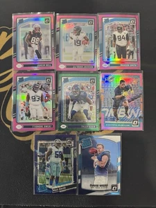Panini Football Rated Rookie Mixed Color Parallels 8 Card Lot. - Imagen 1 de 2