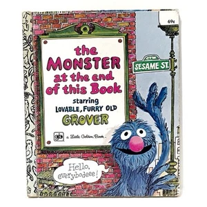 Plaza Sésamo 1980 El monstruo al final de este libro Little Golden Books Grover - Imagen 1 de 7