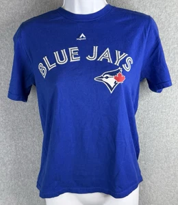 Majestic Blue Jays Justin Smoak #13 Graphic T-Shirt Youth L 14/16 Blue Cotton - Picture 1 of 9