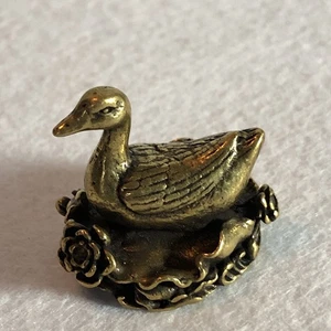 Solid Brass Duck Decoration Figurine Statue Miniature - Bild 1 von 7