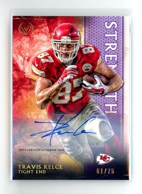 Travis Kelce 2015 Topps Valor Auto Strength púrpura/75 #157 Kansas City Chiefs Foto 1 de 2