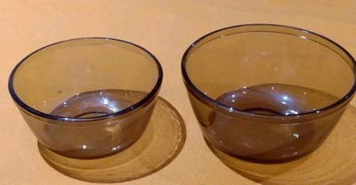 2 Amber Anchor Ovenware Mixing Nesting Bowls 1.5 & 2.5 Qt - Image 1 of 4