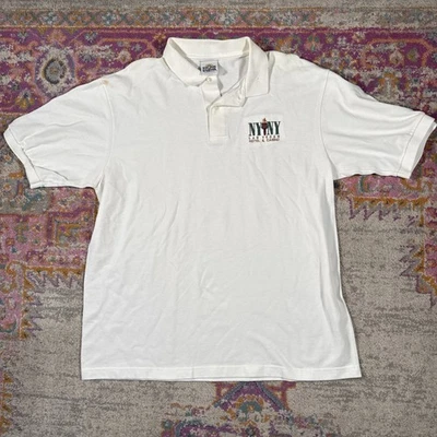 Polo Vintage New York New York Las Vegas Hotel Talla XL Blanco  Foto 1 de 4