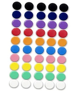 Office Magnets 50 Pack, Round Refrigerator Whiteboard Locker Magnets (Plain) - Picture 1 of 7