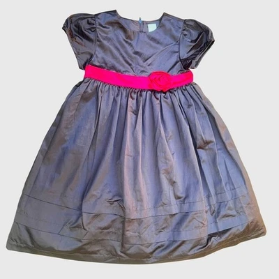 Gymboree Holiday Traditions Brown Satin Christmas Party Dress Size 8 - Image 1 of 4
