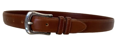 90s COACH Leather Belt 5900 Size 36 British Tan Silver Tone Buckle Made USA VGUC - image 1 of 4