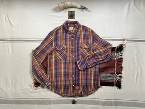 LVC Levi's Vintage Clothing Shirt M Shorthorn Plaid Check Made Italy Work 42" - Picture 1 of 17