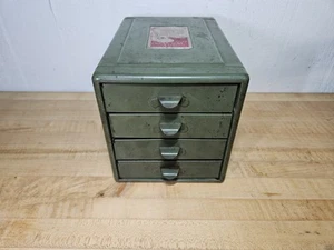 Vintage FILE-A-WAY CHEST Small Parts Jewelry Industrial Metal Steel Cabinet USA - Picture 1 of 7