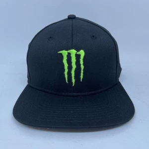 Monster Energy Drink Black Fitted Stretch Baseball Hat Cap Size L/XL Logo New - Picture 1 of 9