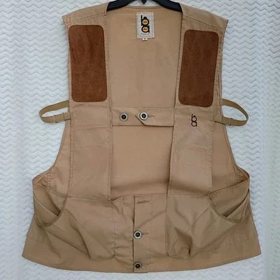 Vintage Bob Allen Men's Hunting Shooting Vest XL USA Leather Patches Khaki  - Image 1 of 4