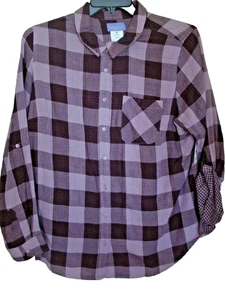 Ladies Plus Blouse Purple Plaid Size 3X Cotton NEW - Picture 1 of 2