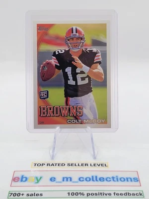COLT McCOY 2010 Topps ROOKIE Card #194 Cleveland Browns MT-GEM MT - Image 1 of 2