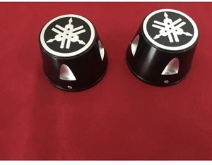 Yamaha Banshee YFZ 350 ATV Billet Stock Front Wheel Caps Black Fit All Yrs - Picture 1 of 2