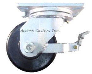 Rueda giratoria 6T75HSB 6"" x 3"", rueda fenólica de alta resistencia con freno, tapa de 2000 lb - Imagen 1 de 1