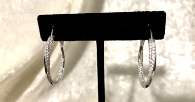 PENDIENTES ARO DIAMONIQUE ITALIA CZ PAVÉ RETORCIDO, SS O CHAPADOS EN ORO (M4345-24) Foto 1 de 2