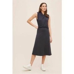 NWT Anthropologie Maeve Janou midi dress Navy Blue Size XS - Picture 1 of 12